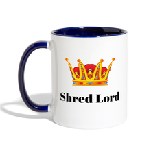 Load image into Gallery viewer, Shred Lord Coffee Mug - white/cobalt blue
